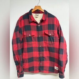 The North Face Buffalo Plaid Snap Sherpa Lined Jacket Mens Size Medium M